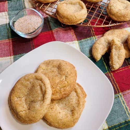 Snickerdoodles served on a plate