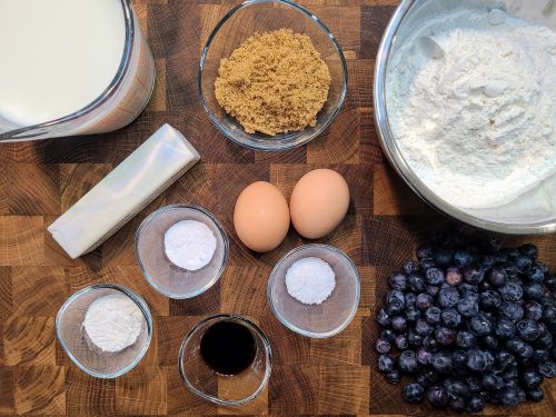 Ingredients for Blueberry Sheet Pan Pancake