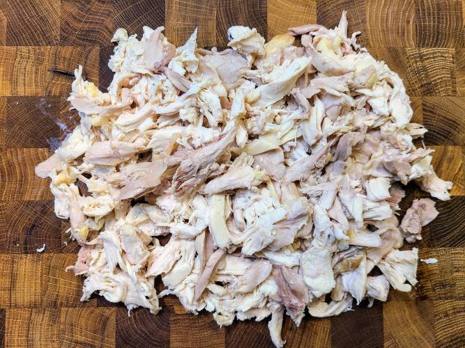 shredded chicken for Chicken noodle soup