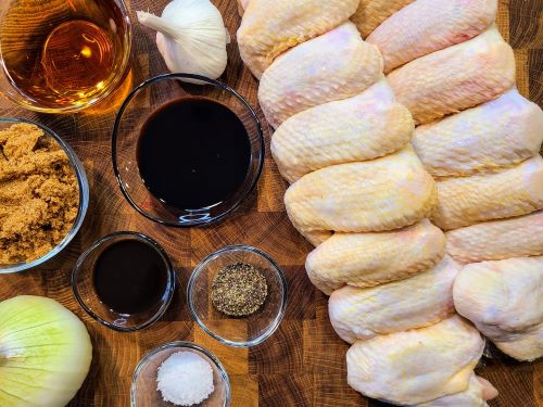 Ingredients for Bourbon chicken wings
