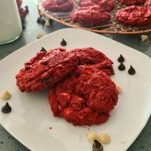 Plate of Red Velvet Cookies