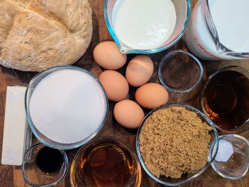Ingredients for soda bread pudding
