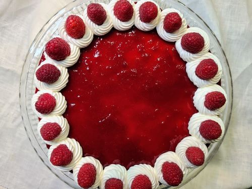 Decorated raspberry cheesecake