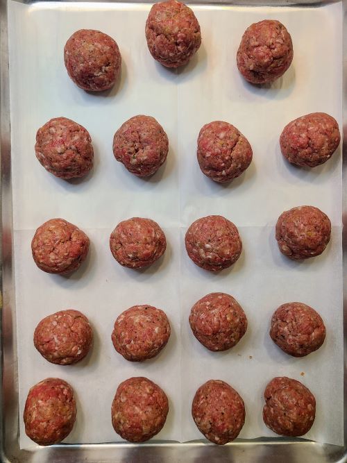 Raw Baked Italian meatballs