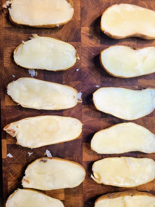 sliced Twice baked potatoes