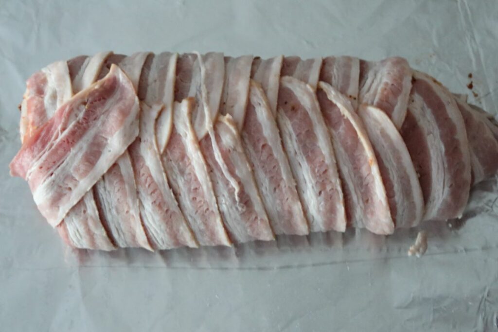 A bacon wrapped pork loin