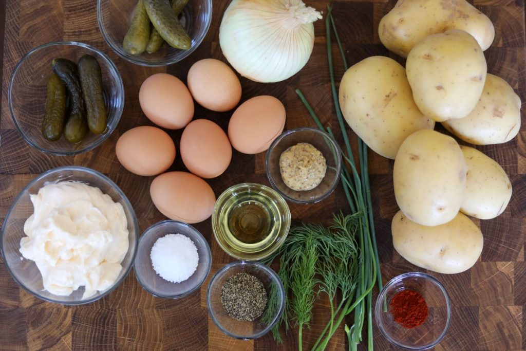 Ingredients for potato salad