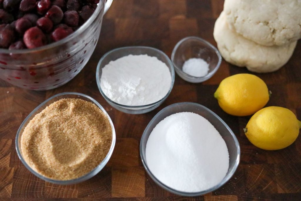 Ingredients for cherry pie