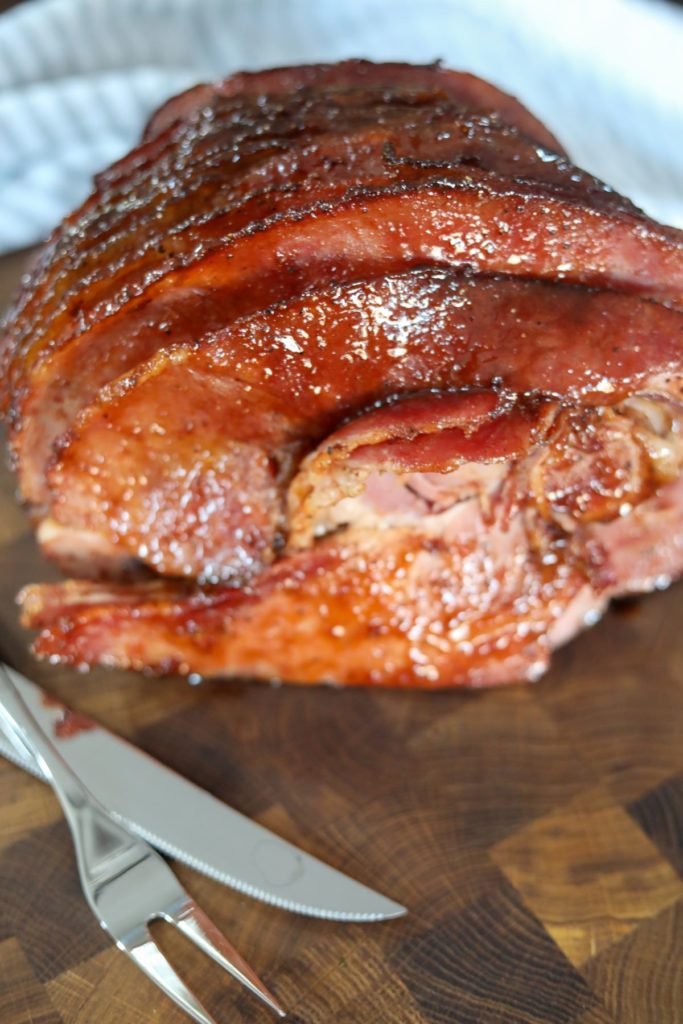 All this honey glazed ham needs is a plate