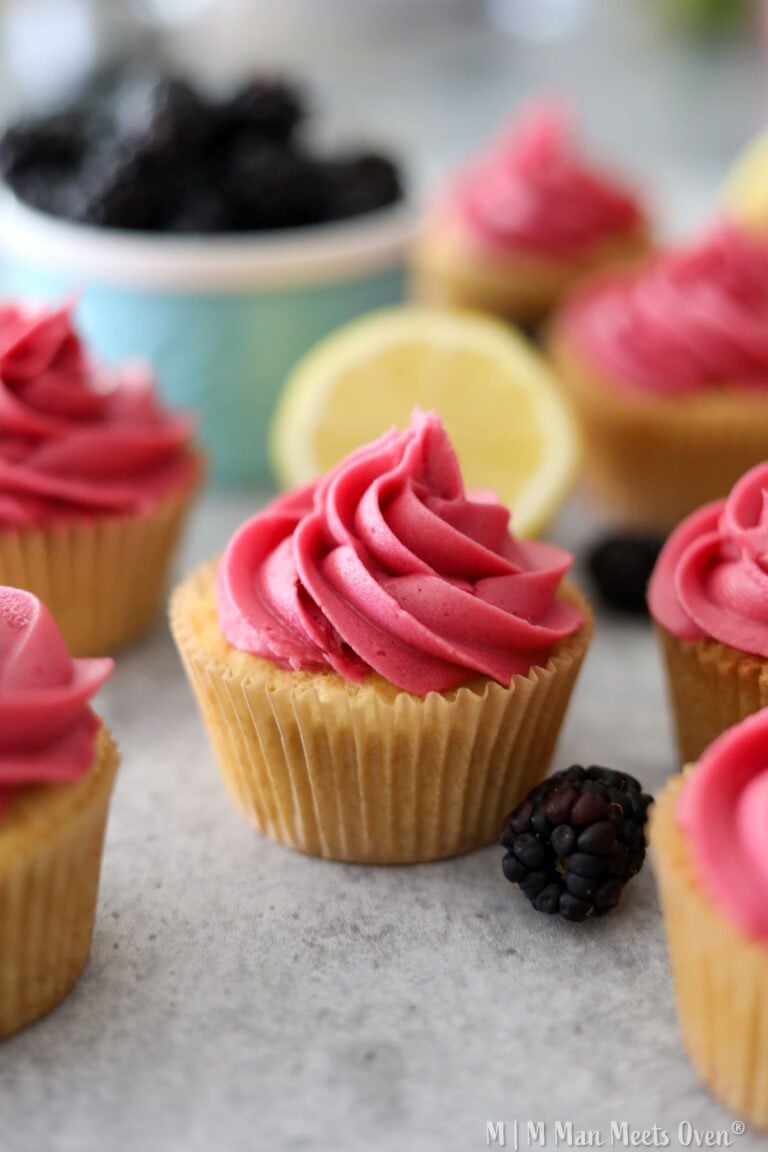 Close up of lemon cupcakes