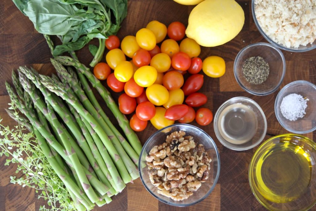 ingredients for asparagus salad