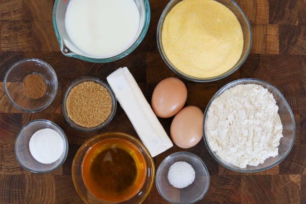 Ingredients for cornbread