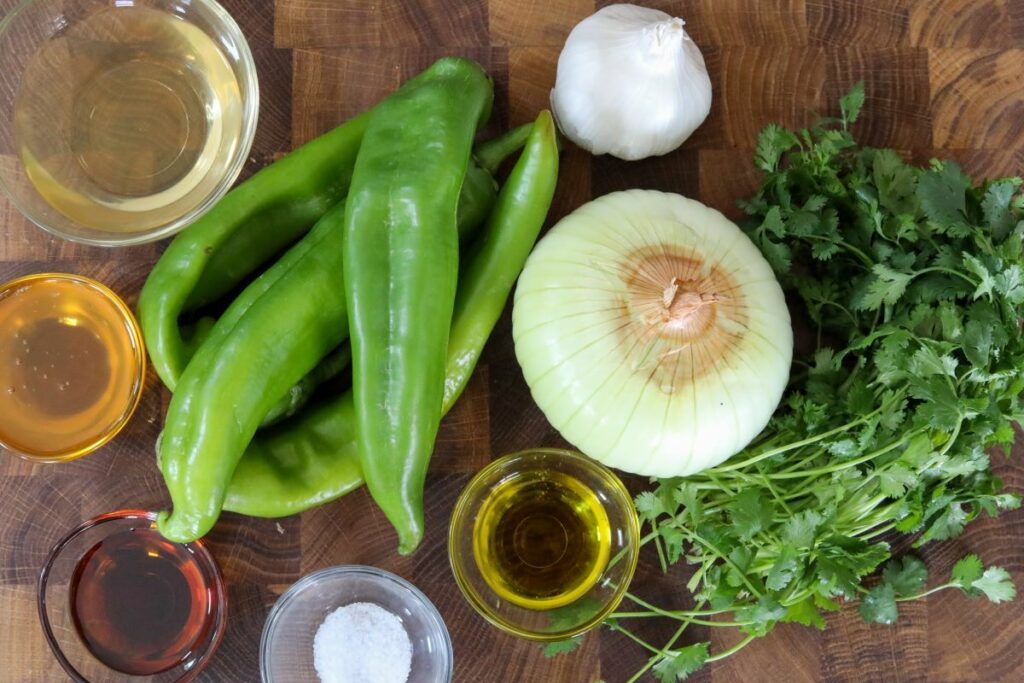 Ingredients for hatch chile sauce