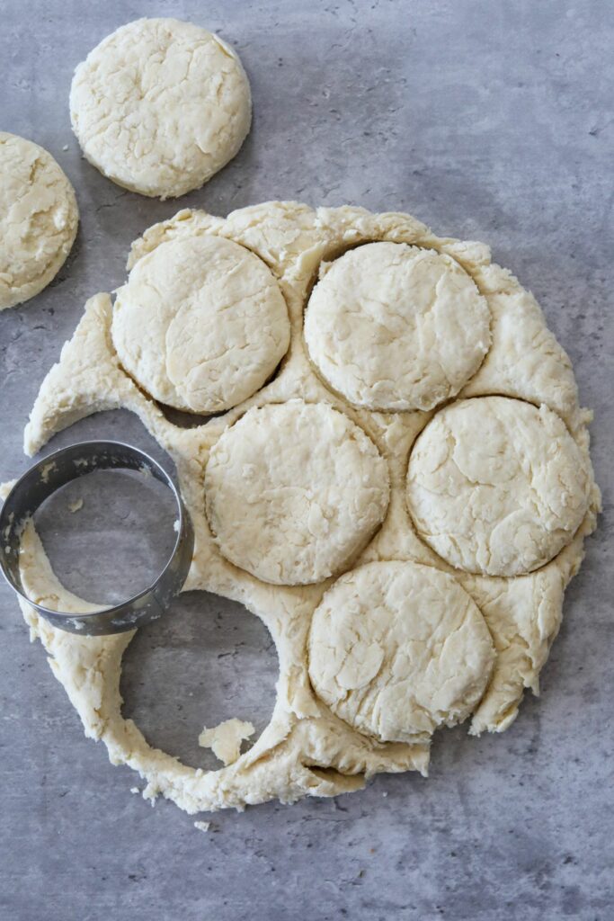 Biscuits cut out the dough