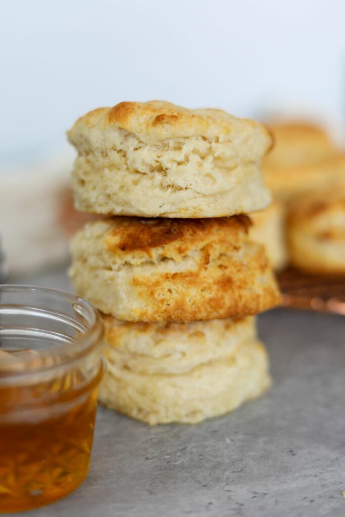 A stack of 3 buttermilk biscuits