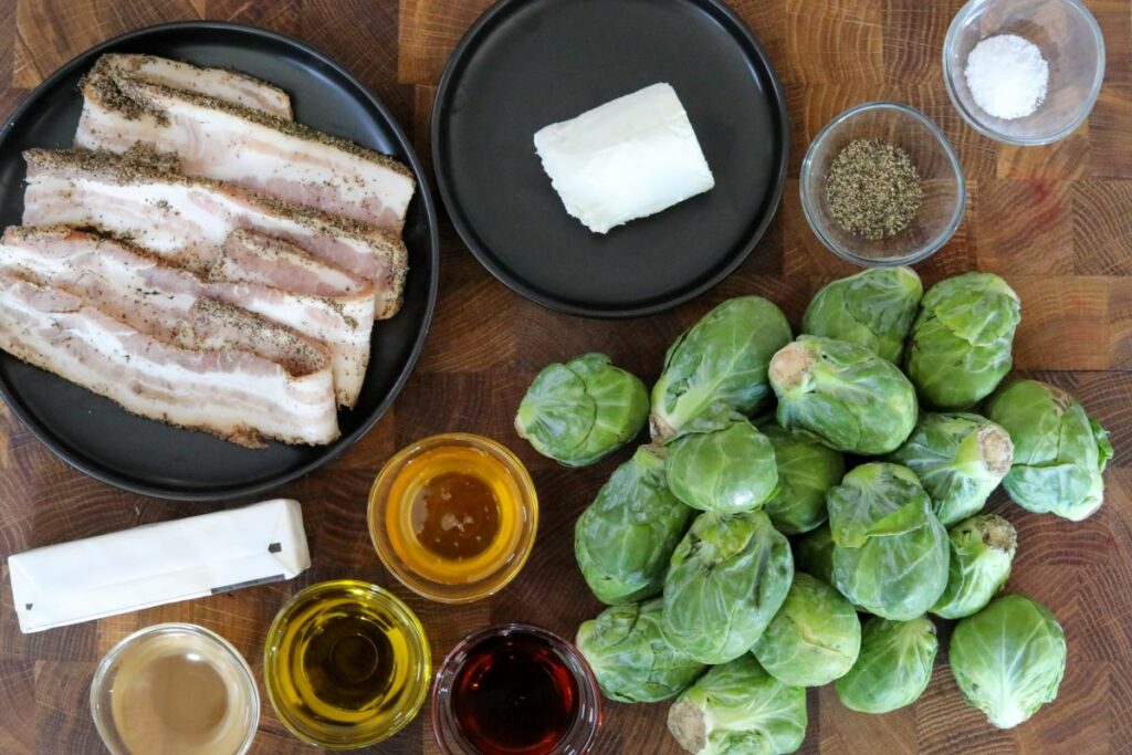 Ingredients for maple brussels sprouts