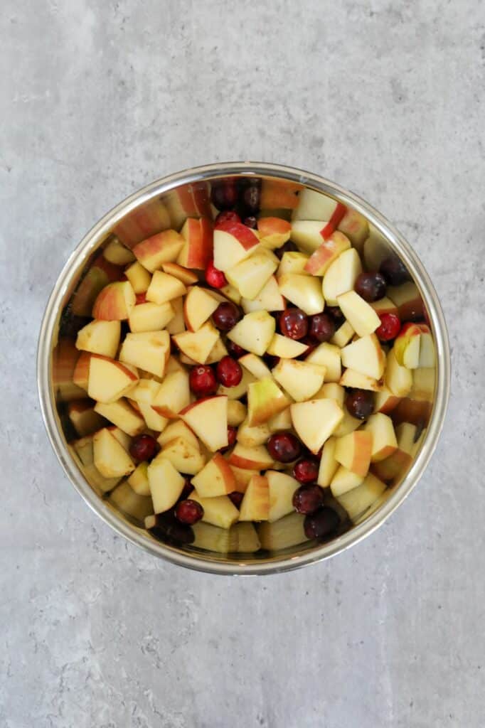 Bowl of mixed apples and cranberries