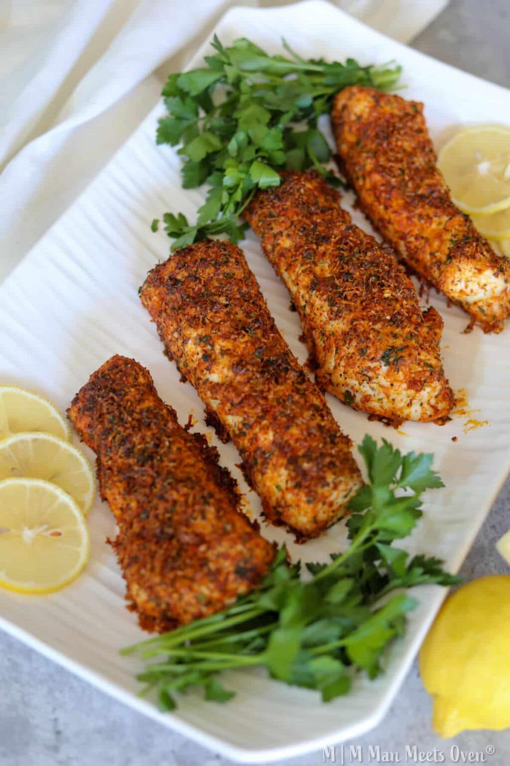 Baked Parmesan Crusted Halibut Man Meets Oven