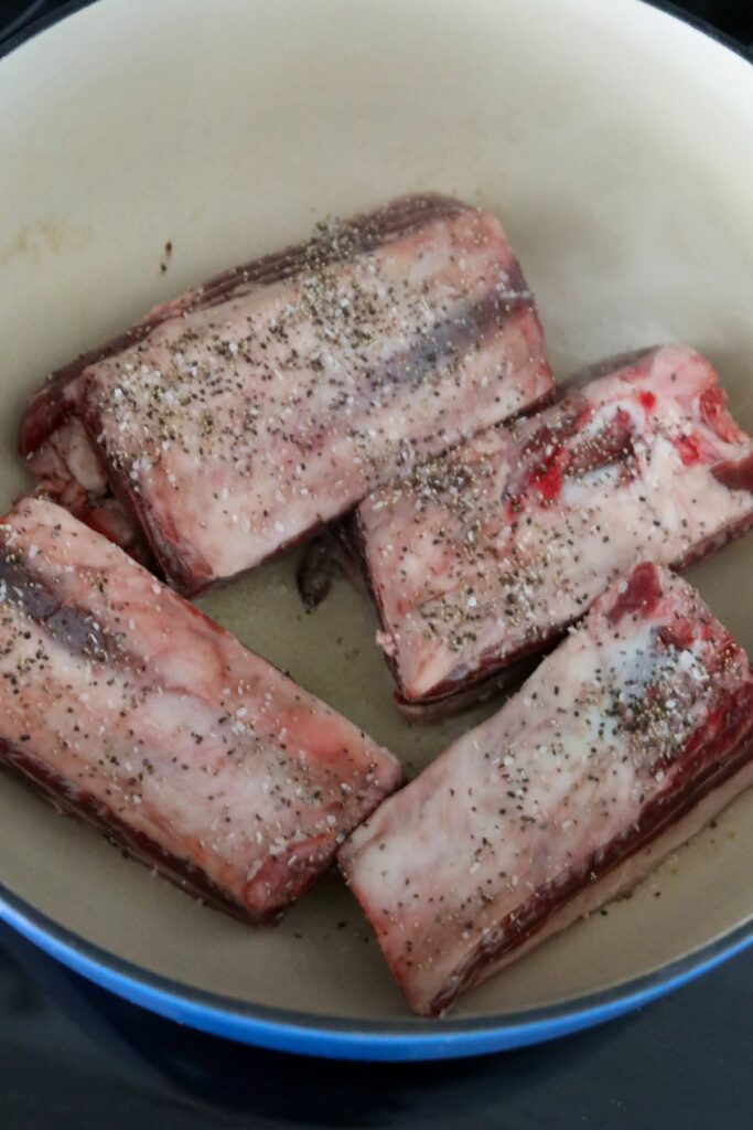 Searing short ribs in a Dutch oven