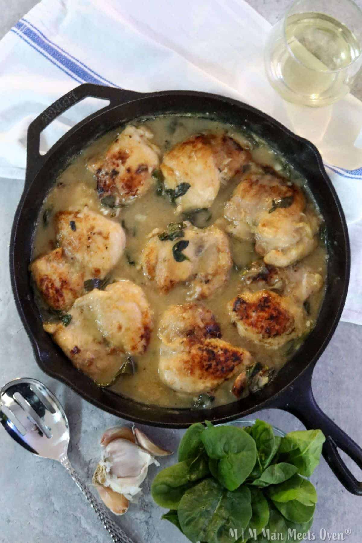 Chicken In White Wine Sauce - Man Meets Oven