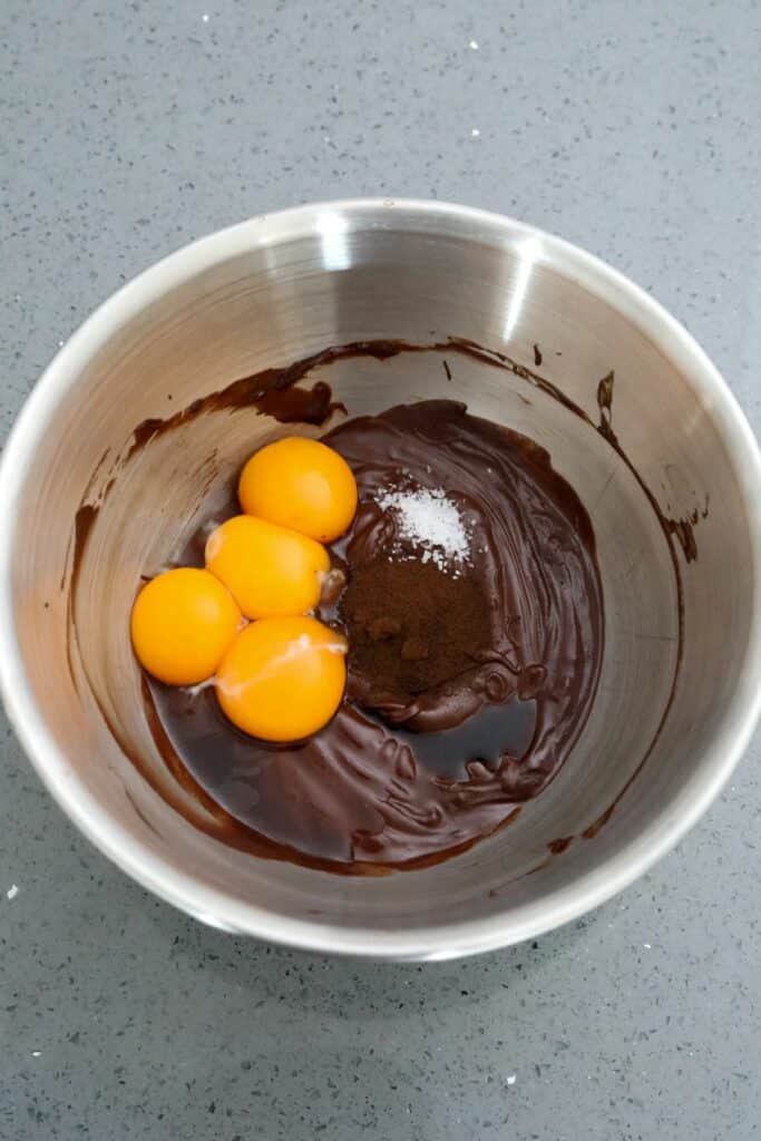 Ingredients added to the melted chocolate