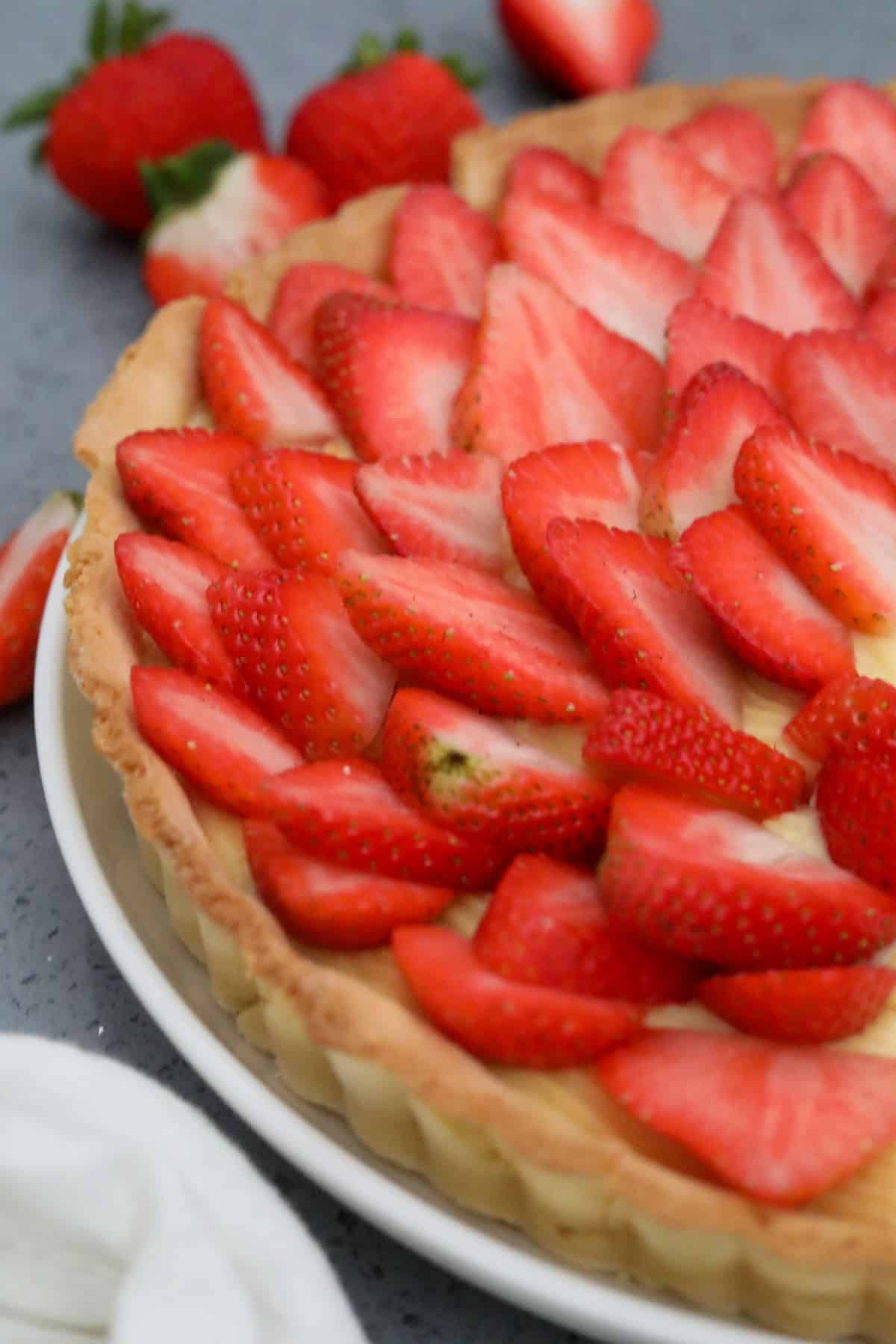 Close up of strawberry tart