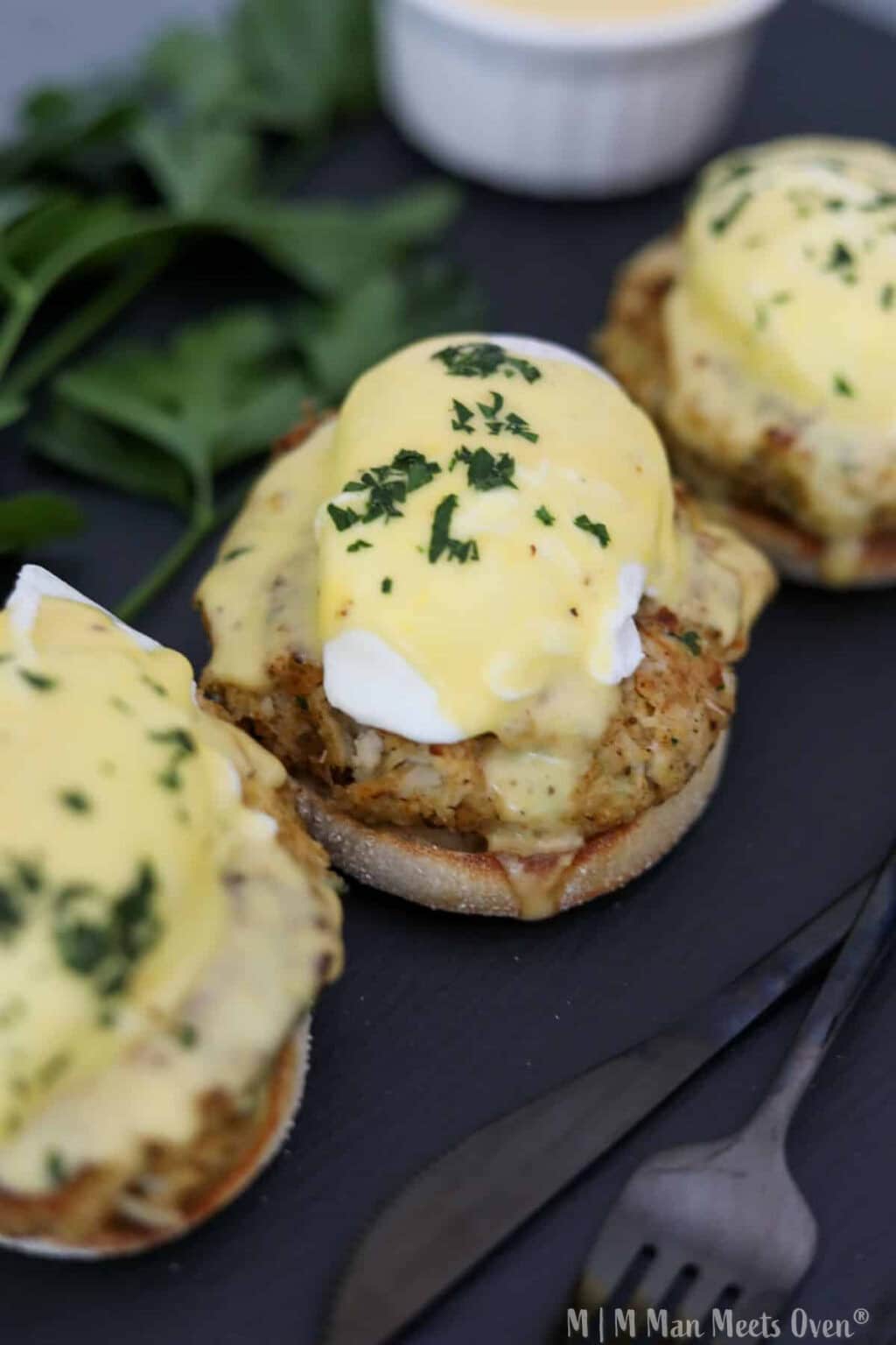 Crab Cake Benedict Man Meets Oven