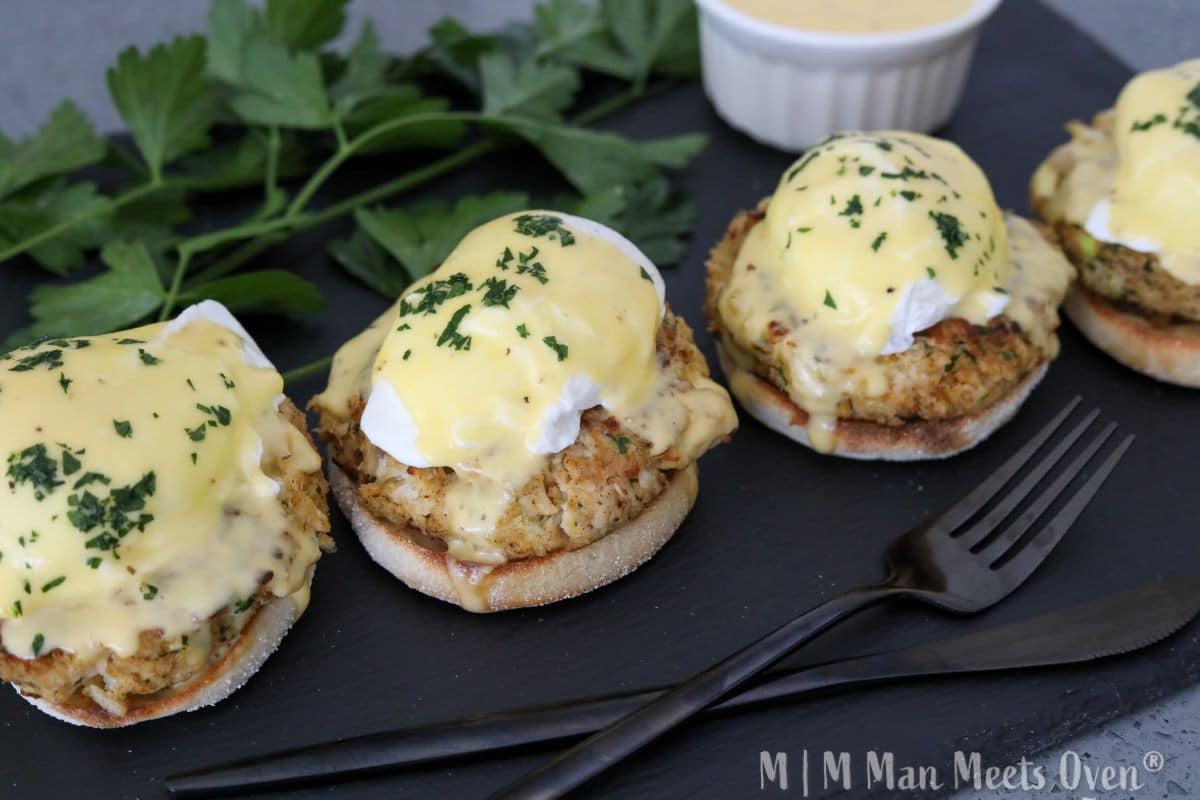 Crab Cake Benedict Man Meets Oven
