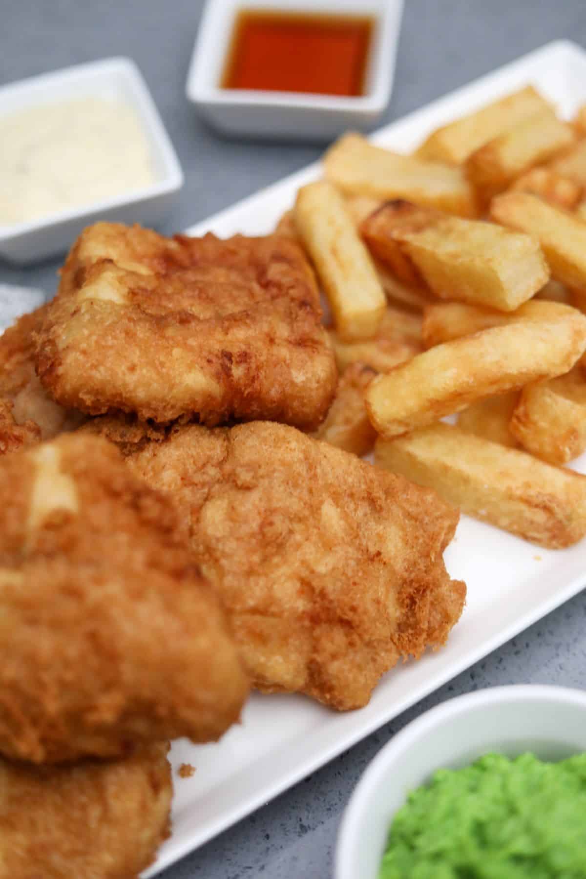 A platter of fish and chips