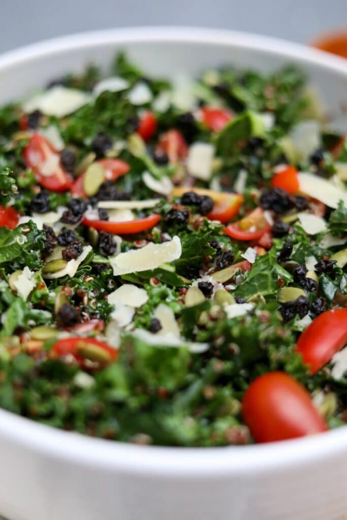 Close up of kale salad