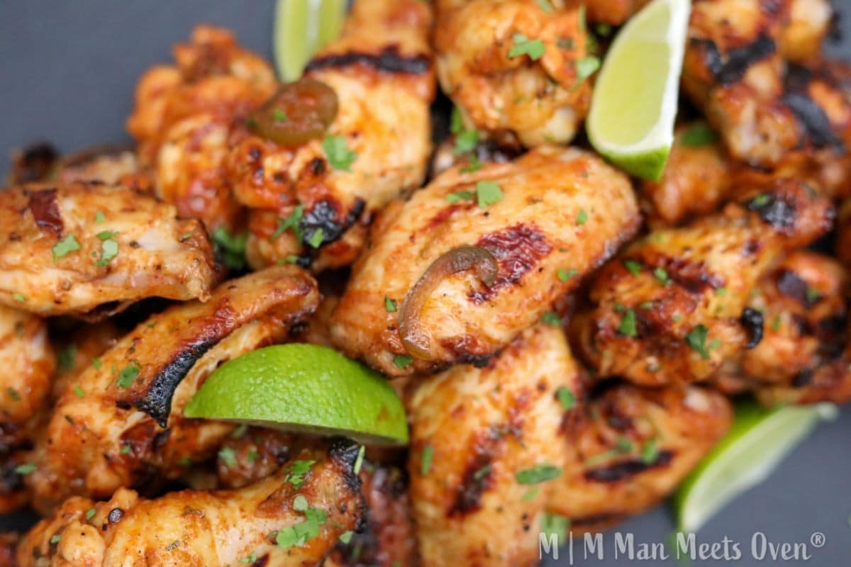 Grilled Tequila Lime Chicken Wings Man Meets Oven