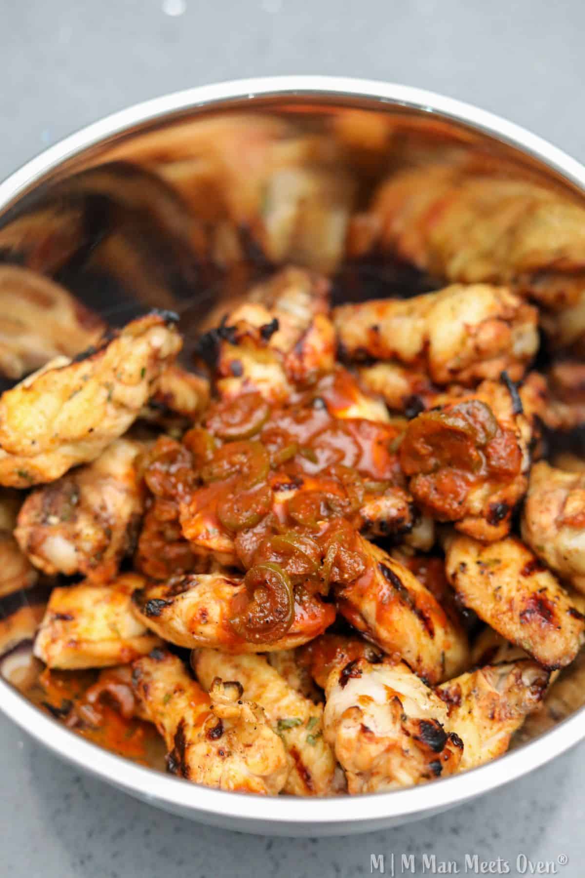 Grilled Tequila Lime Chicken Wings Man Meets Oven