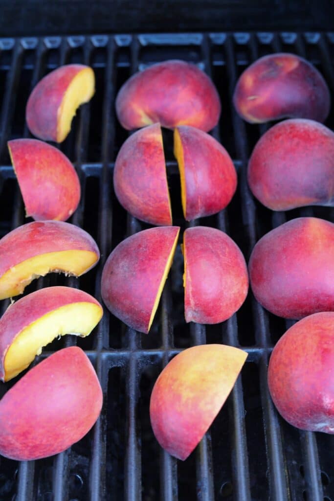Peaches on a grill