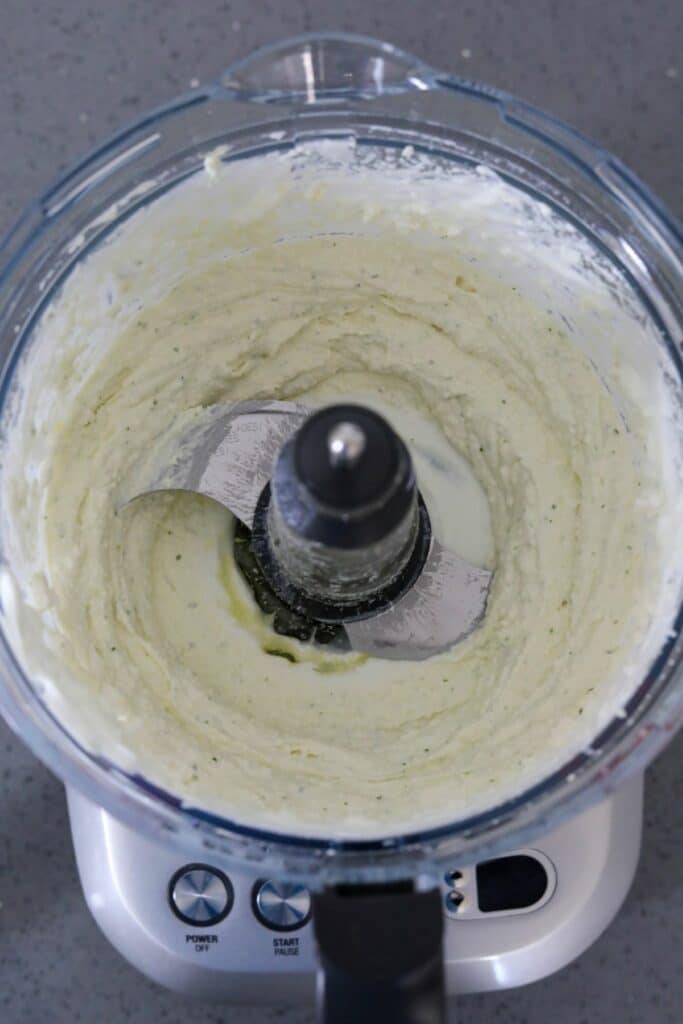 Whipped feta in a food processor