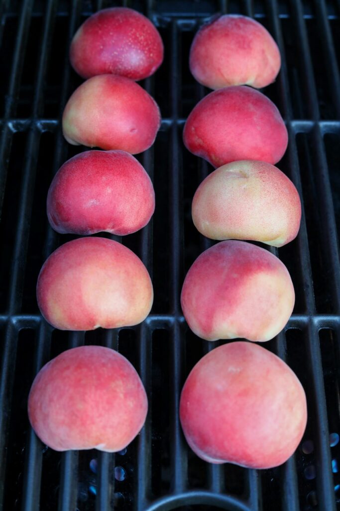 Peaches on a grill