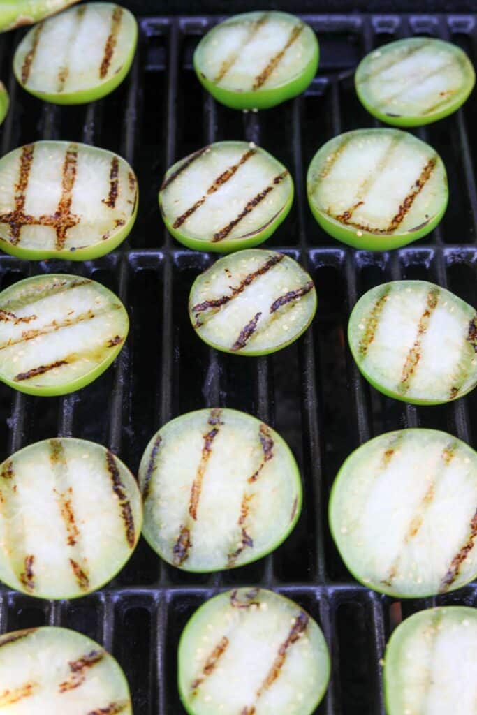 Grilled tomatillos