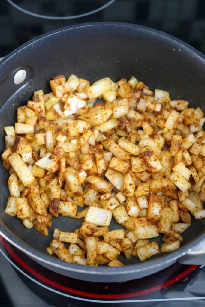 Onions in a saucepan