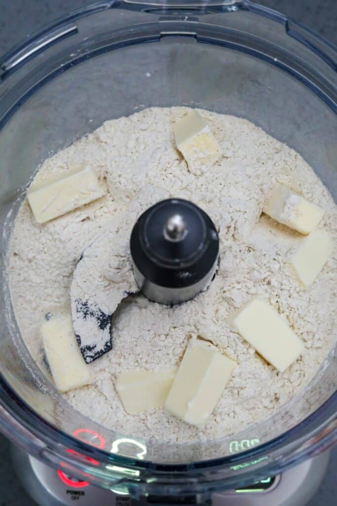 Dry ingredients in a food processor