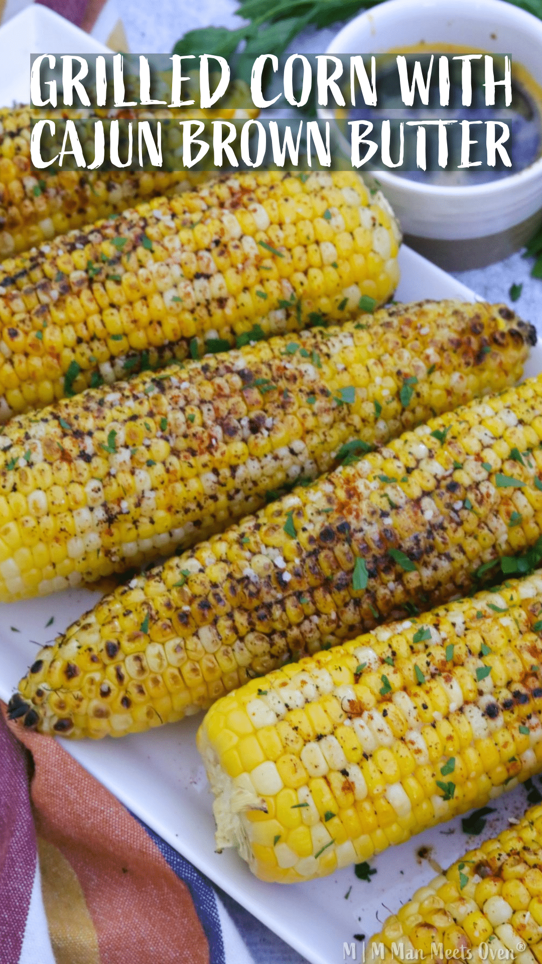 Grilled corn with cajun brown butter pinterest pin