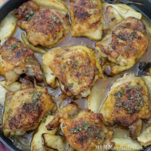 A pan of maple dijon chicken
